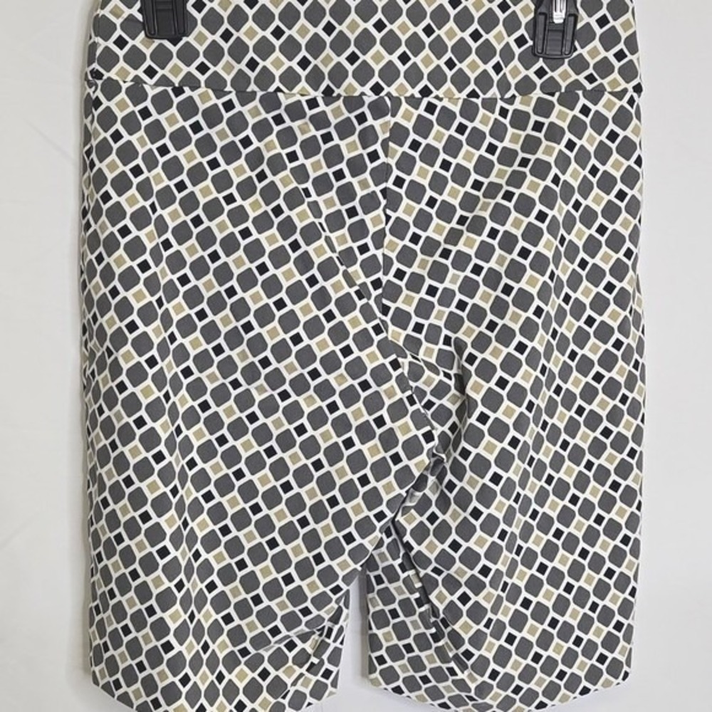 Krazy Larry Mid Rise Stretch Bermuda Shorts, Retro Casual, Check Pattern, Size 6 - Picture 2 of 5